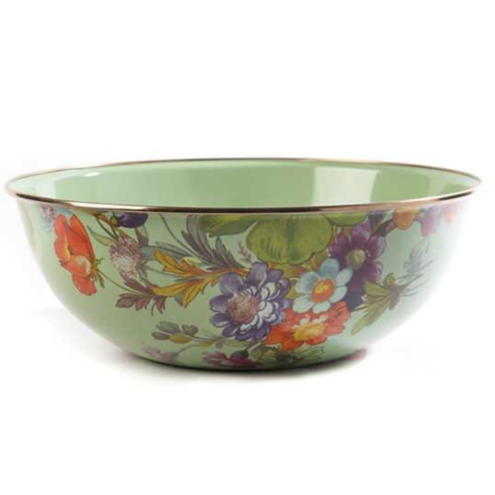 MacKenzie-Childs Green Flower Market Everyday Bowls Set w/ Small Colander 4Pc - Picture 8 of 12